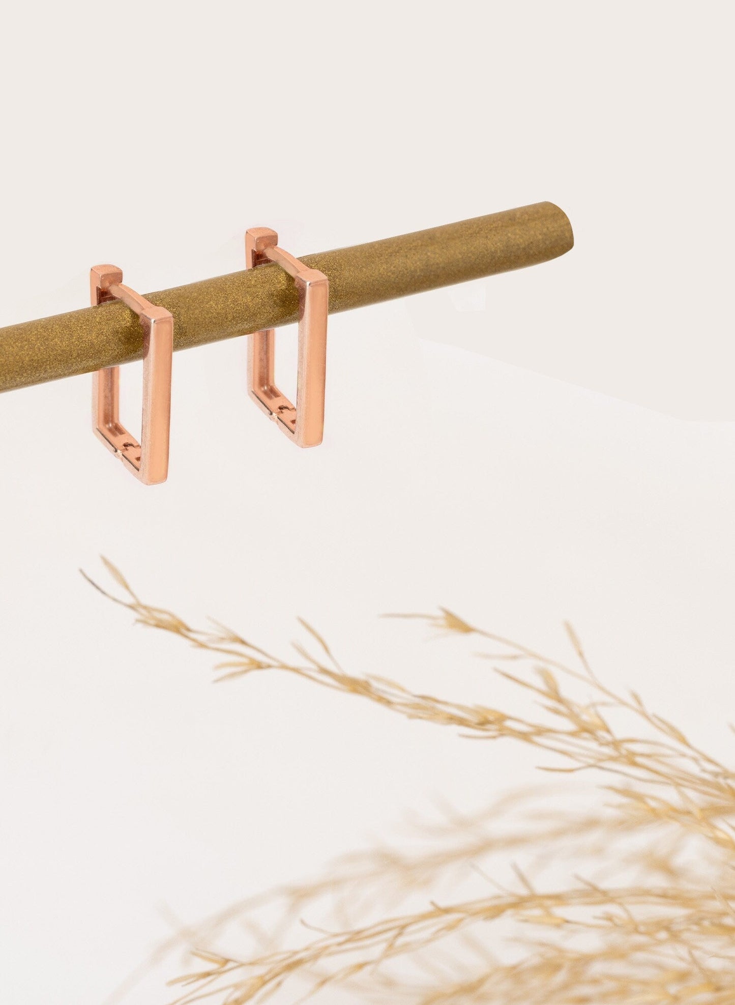 925 Sterling Silver Minimalist Rectangle Hoop Earrings