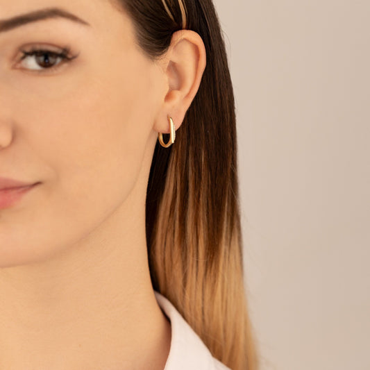 925 Sterling Silver Side Diamond Pave Hoop Earrings