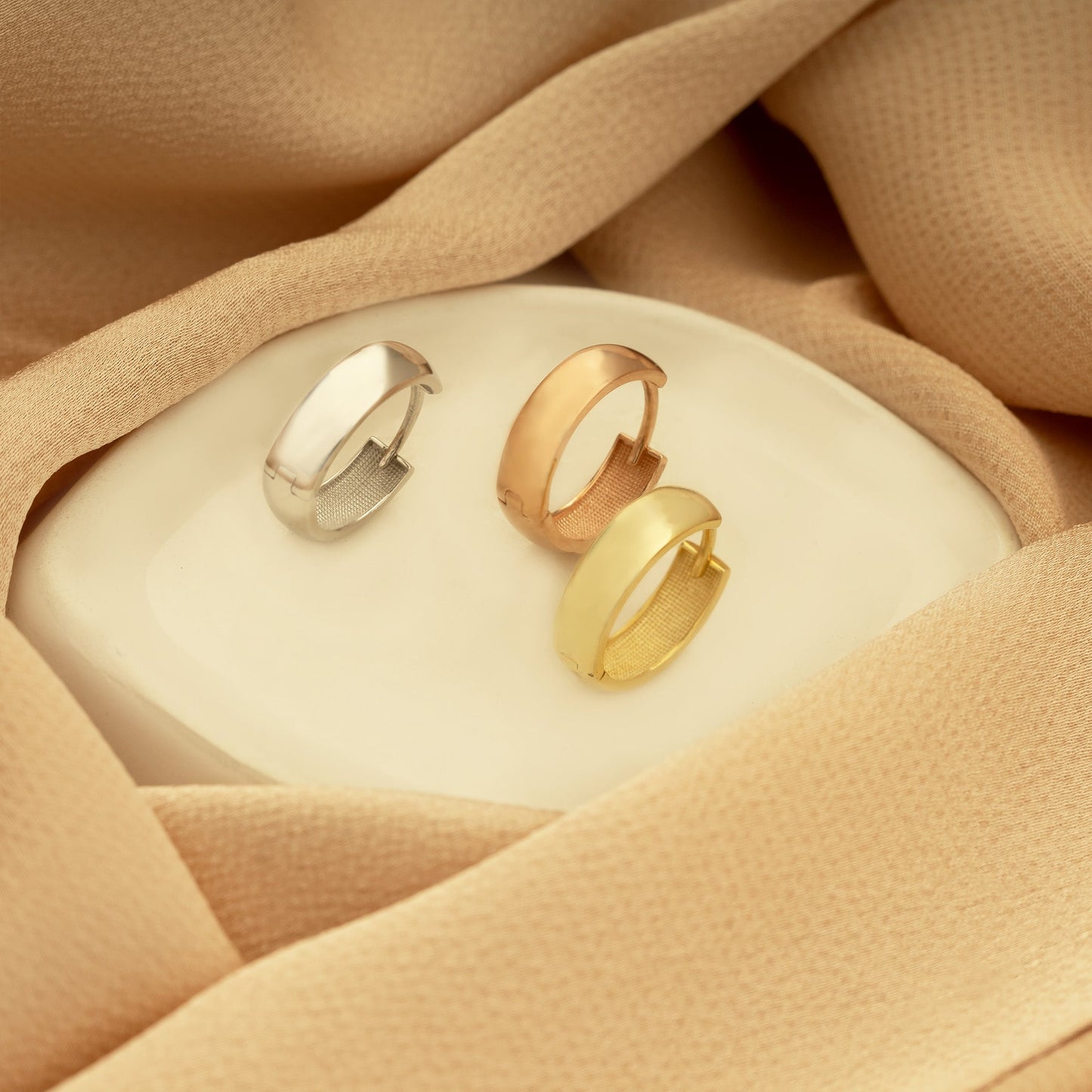 925 Sterling Silver 18mm Thick Big Hoop Huggie Earrings