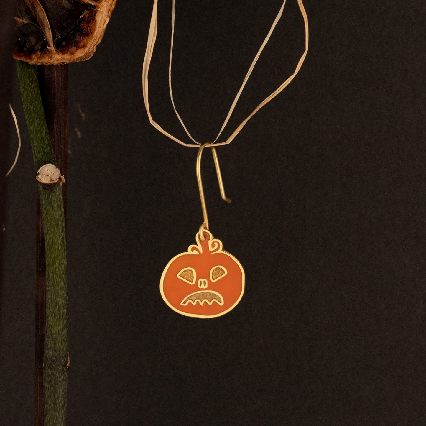 Enamel Pumpkin Earrings - Halloween Gift