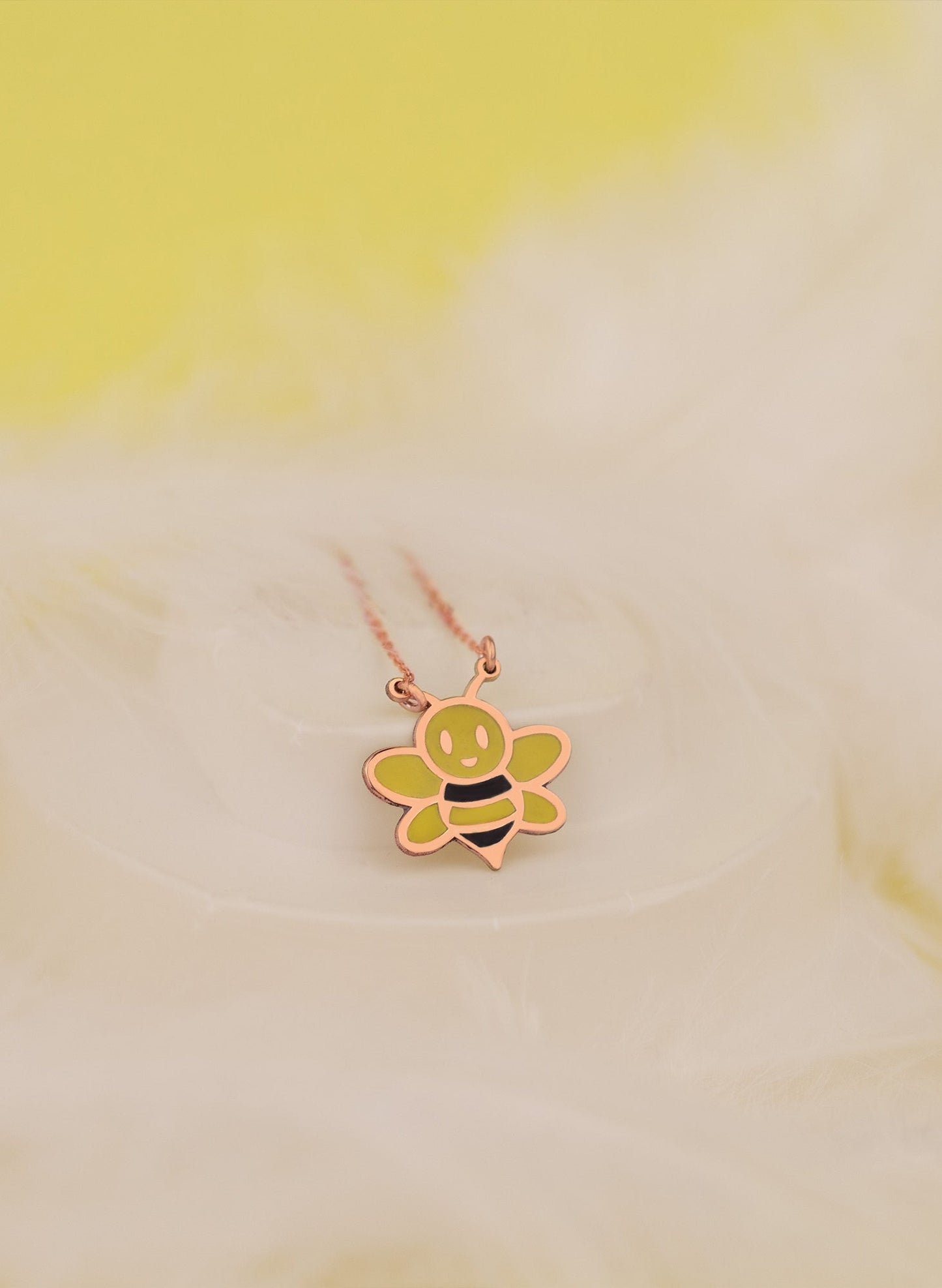 925 Sterling Silver Bee Enamel Necklace
