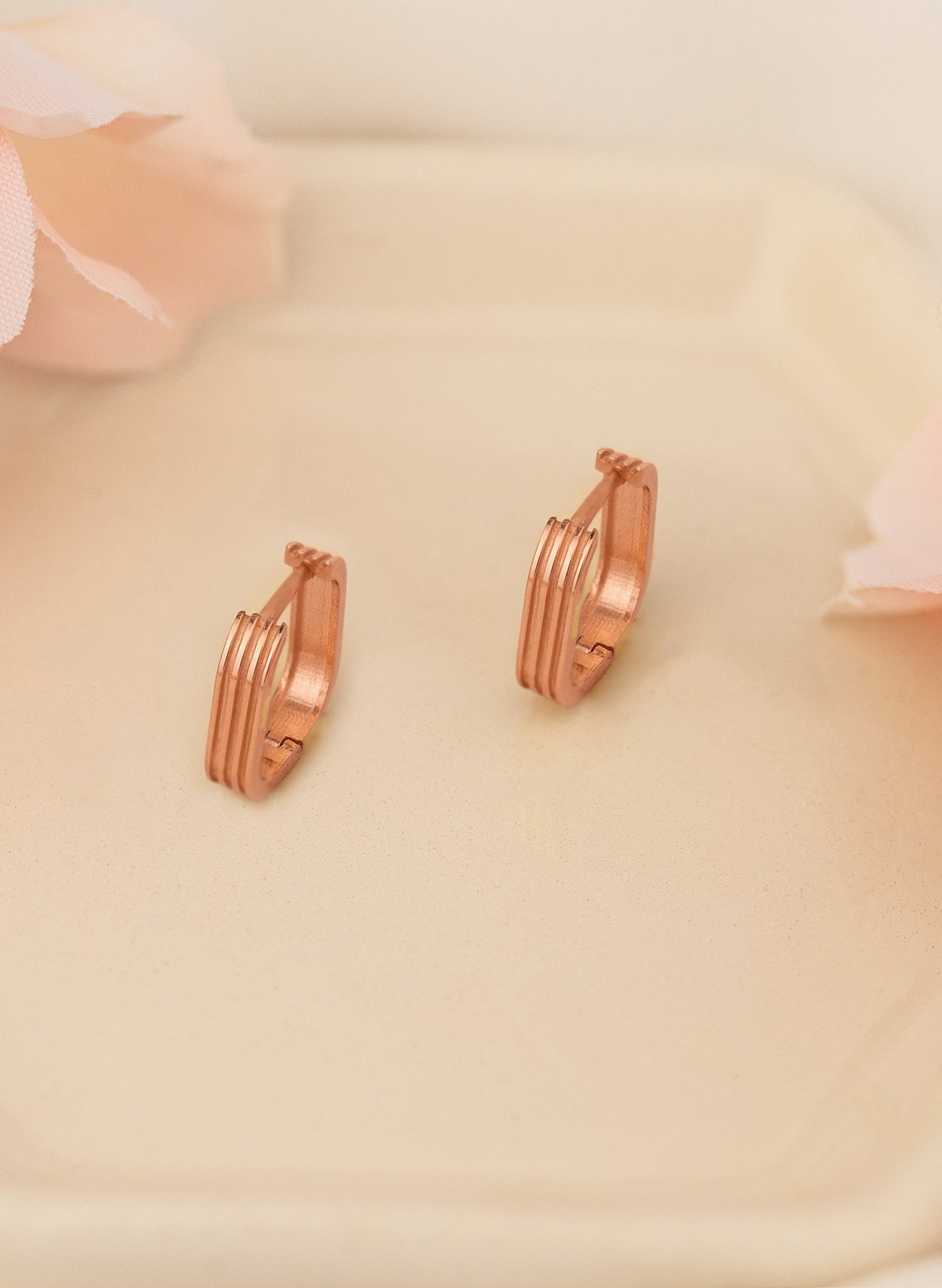 925 Sterling Silver Grooved Square Hoop Earrings