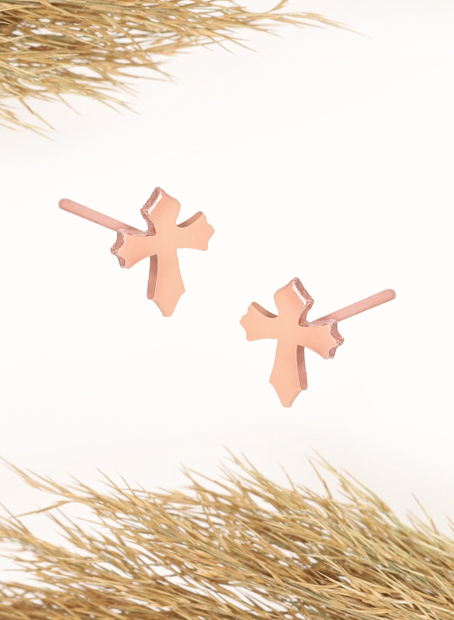 925 Sterling Silver Tiny Cross Earring