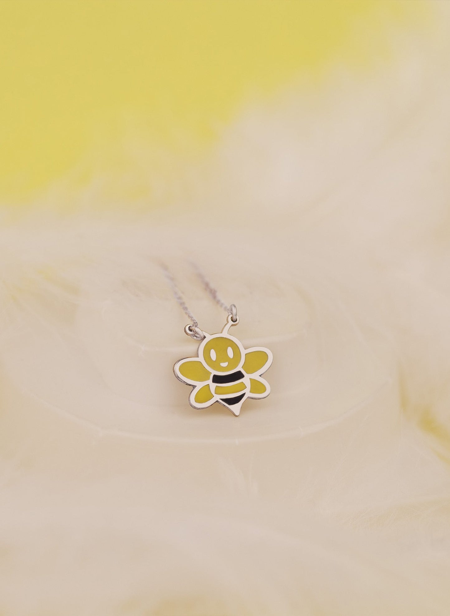 925 Sterling Silver Bee Enamel Necklace
