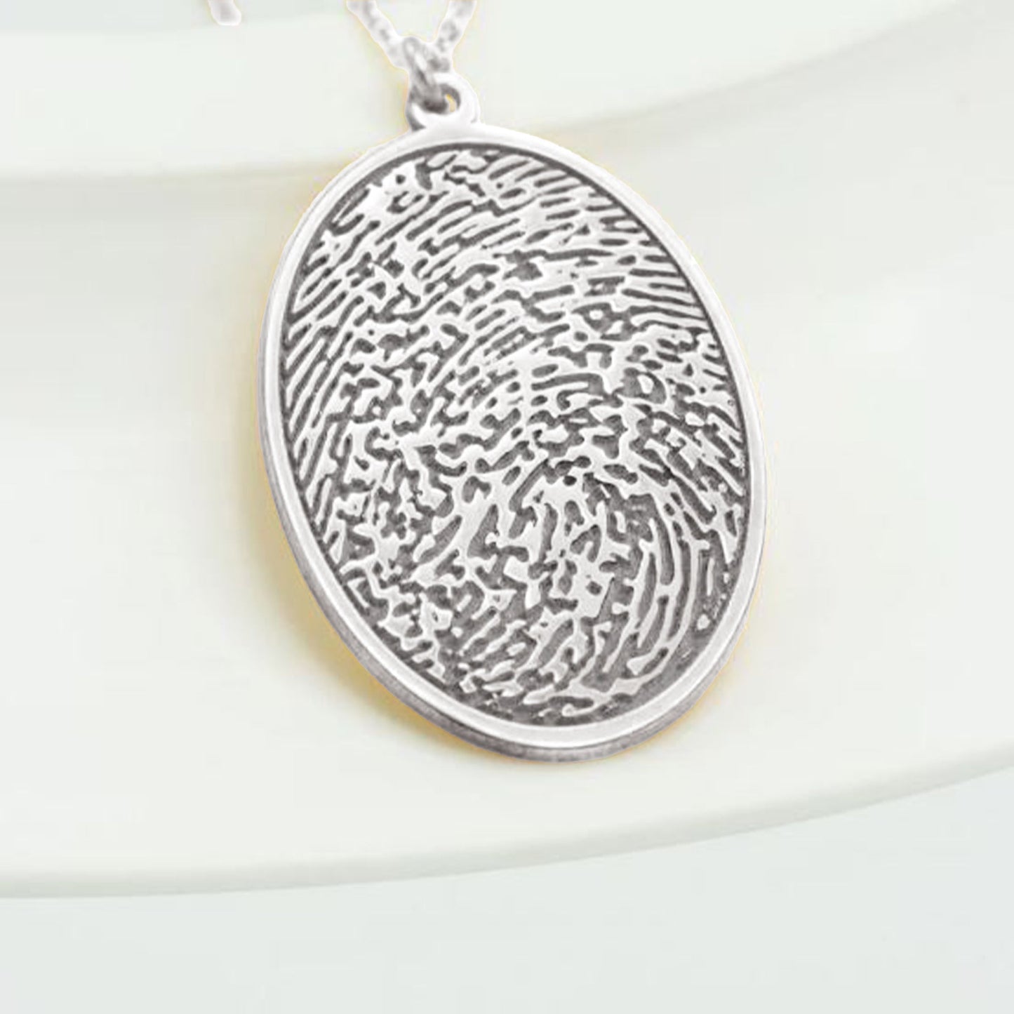 925 Sterling Silver Actual Fingerprint Necklace