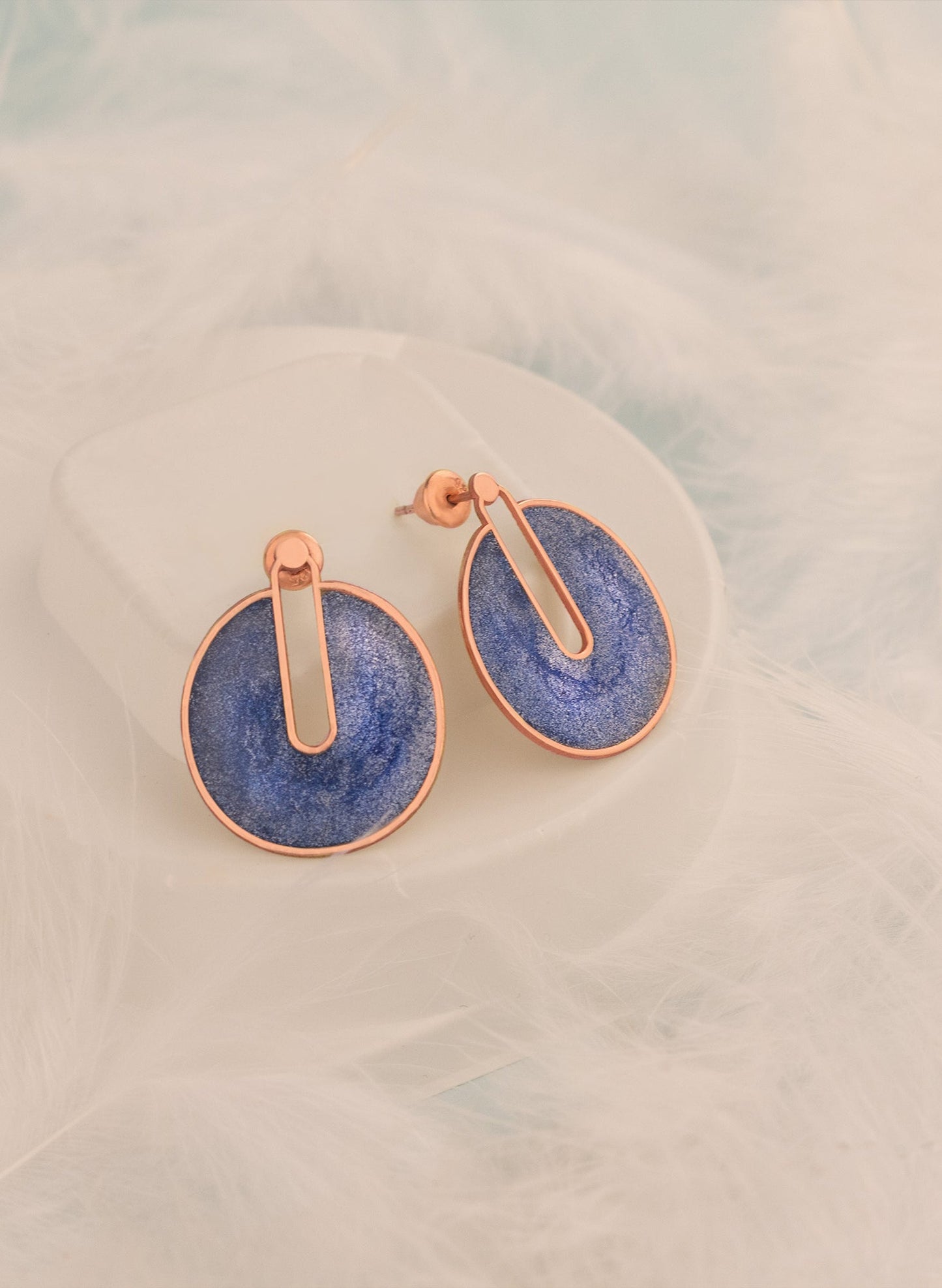 925 Sterling Silver Silvery Blue Errings
