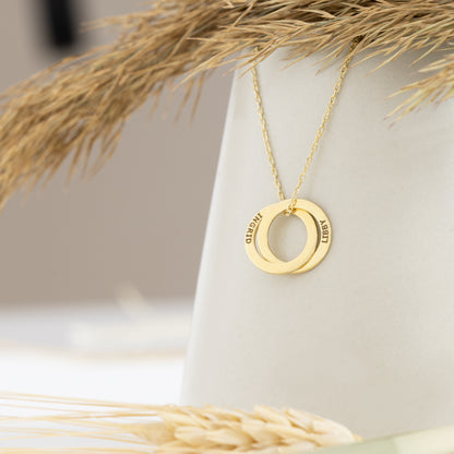 Personalized Circle Necklace - Christmas Gift - Family Necklace - Custom Name Rings Necklace - Rings Necklace