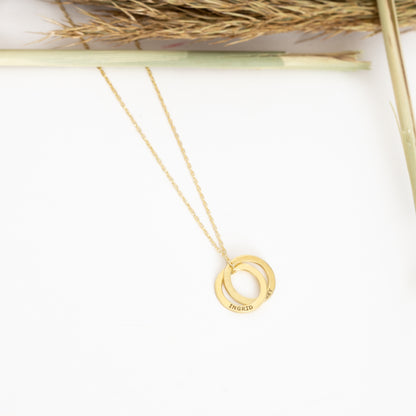 Personalized Circle Necklace - Christmas Gift - Family Necklace - Custom Name Rings Necklace - Rings Necklace