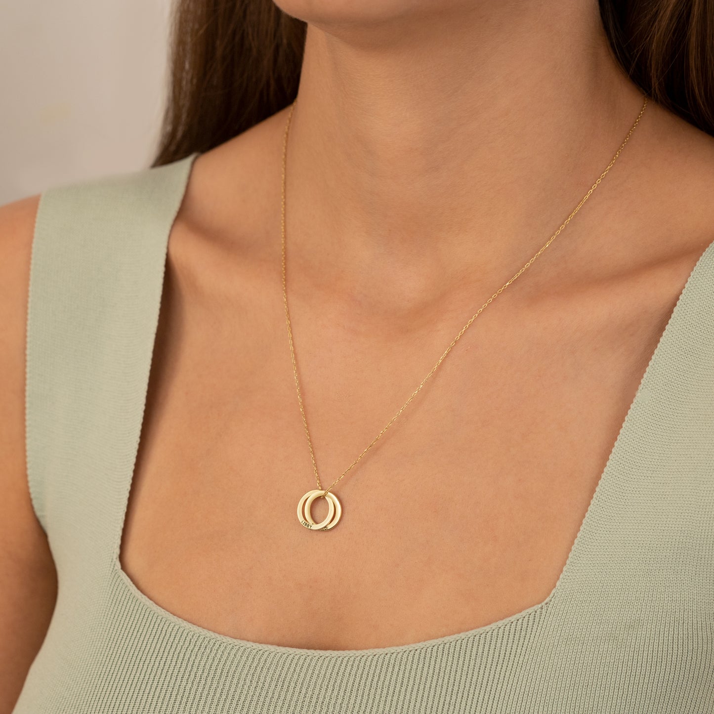Personalized Circle Necklace - Christmas Gift - Family Necklace - Custom Name Rings Necklace - Rings Necklace