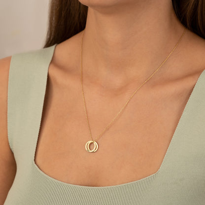 Personalized Circle Necklace - Christmas Gift - Family Necklace - Custom Name Rings Necklace - Rings Necklace
