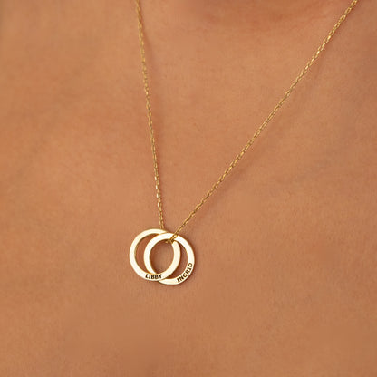 Personalized Circle Necklace - Christmas Gift - Family Necklace - Custom Name Rings Necklace - Rings Necklace