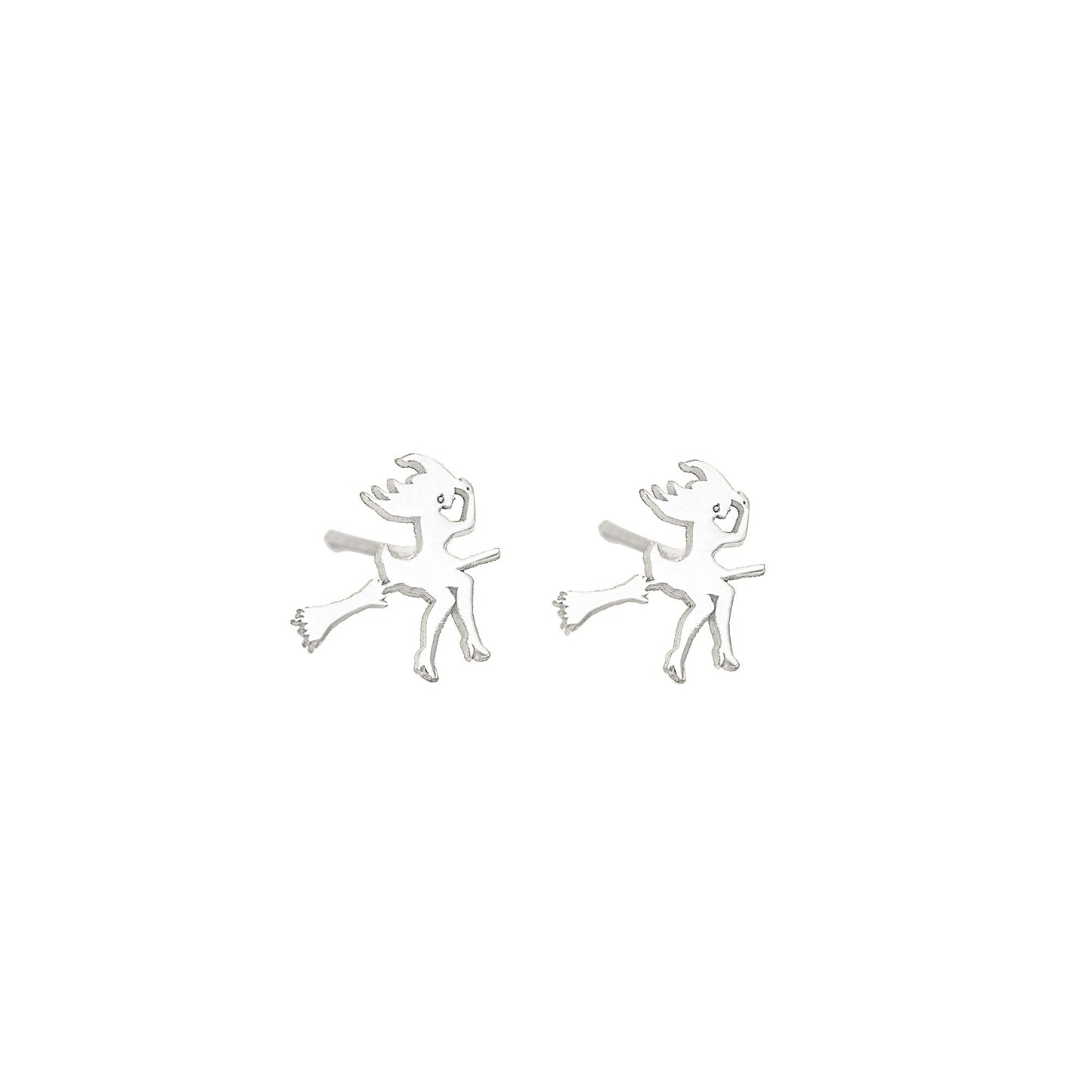 925 Sterling Silver Beautiful & Ugly Witch Studs Earrings