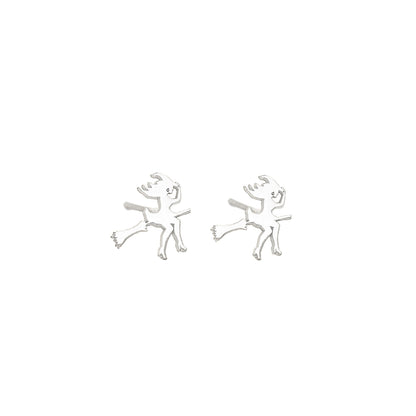 925 Sterling Silver Beautiful & Ugly Witch Studs Earrings
