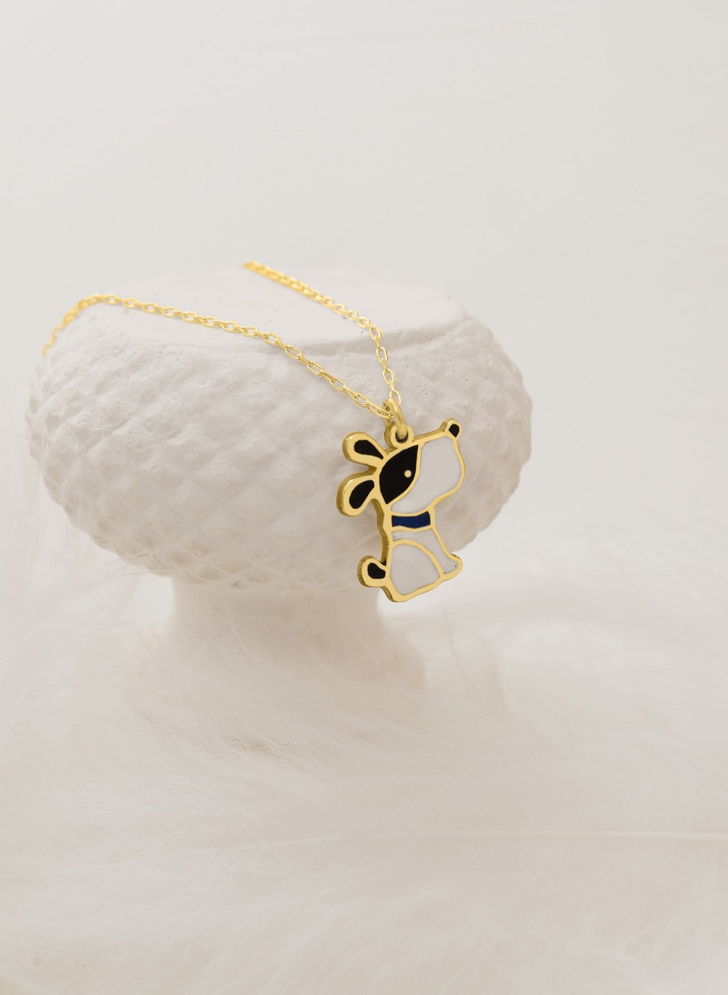 925 Sterling Silver Enamel Dog Necklace