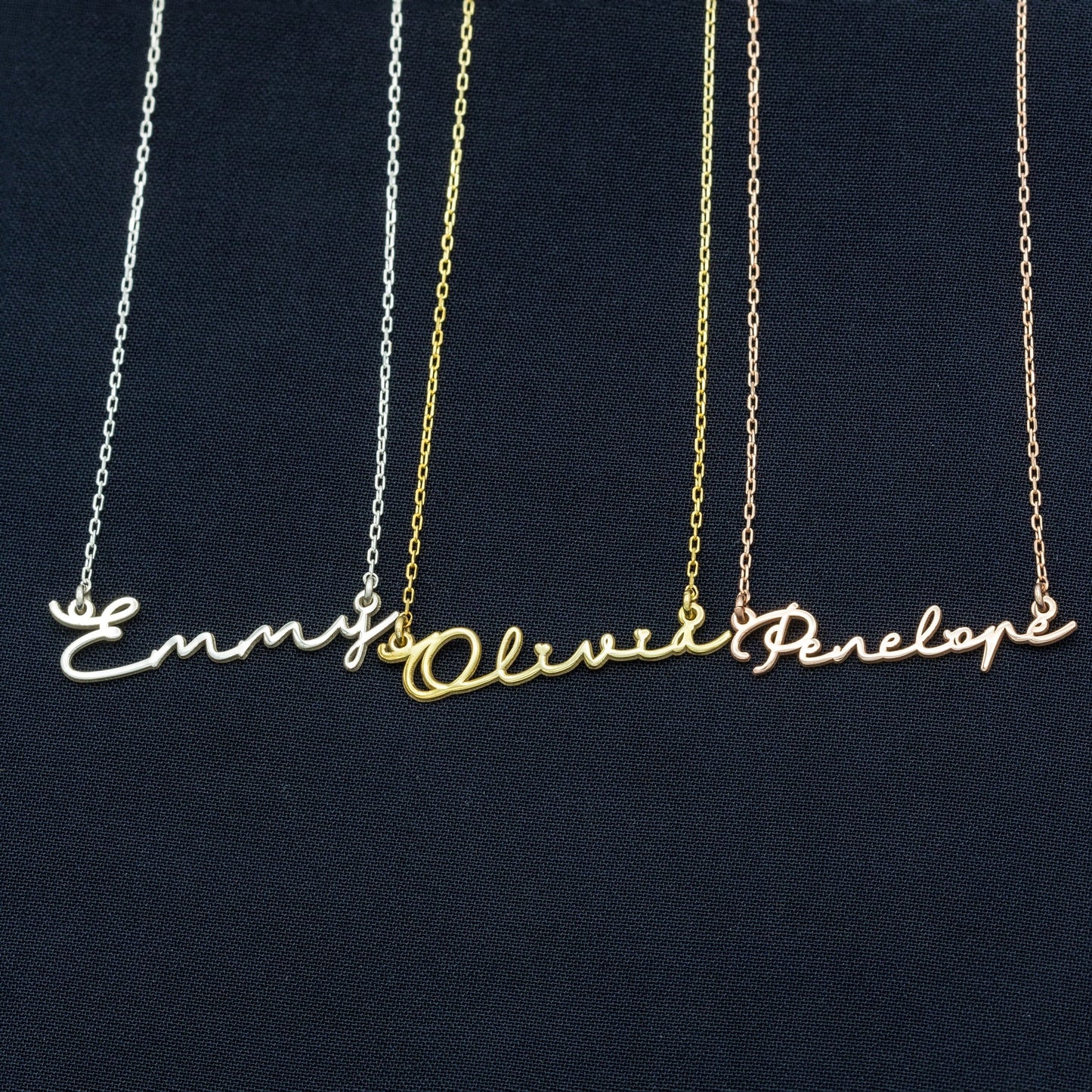 925 Sterling Silver Cursive Name Tiny Necklace
