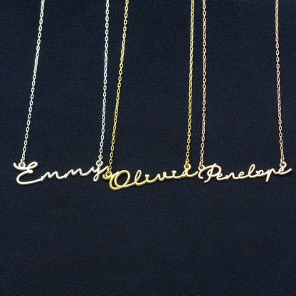 925 Sterling Silver Cursive Name Tiny Necklace