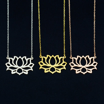 925 Sterling Silver Lotus Flower Necklace