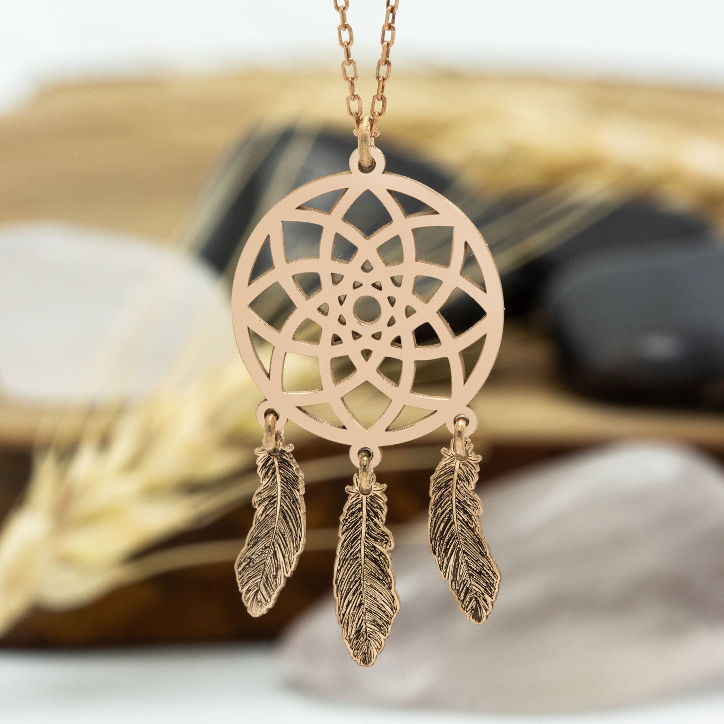 925 Sterling Silver Dream Catcher Necklace Necklace