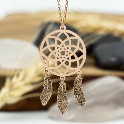 925 Sterling Silver Dream Catcher Necklace Necklace