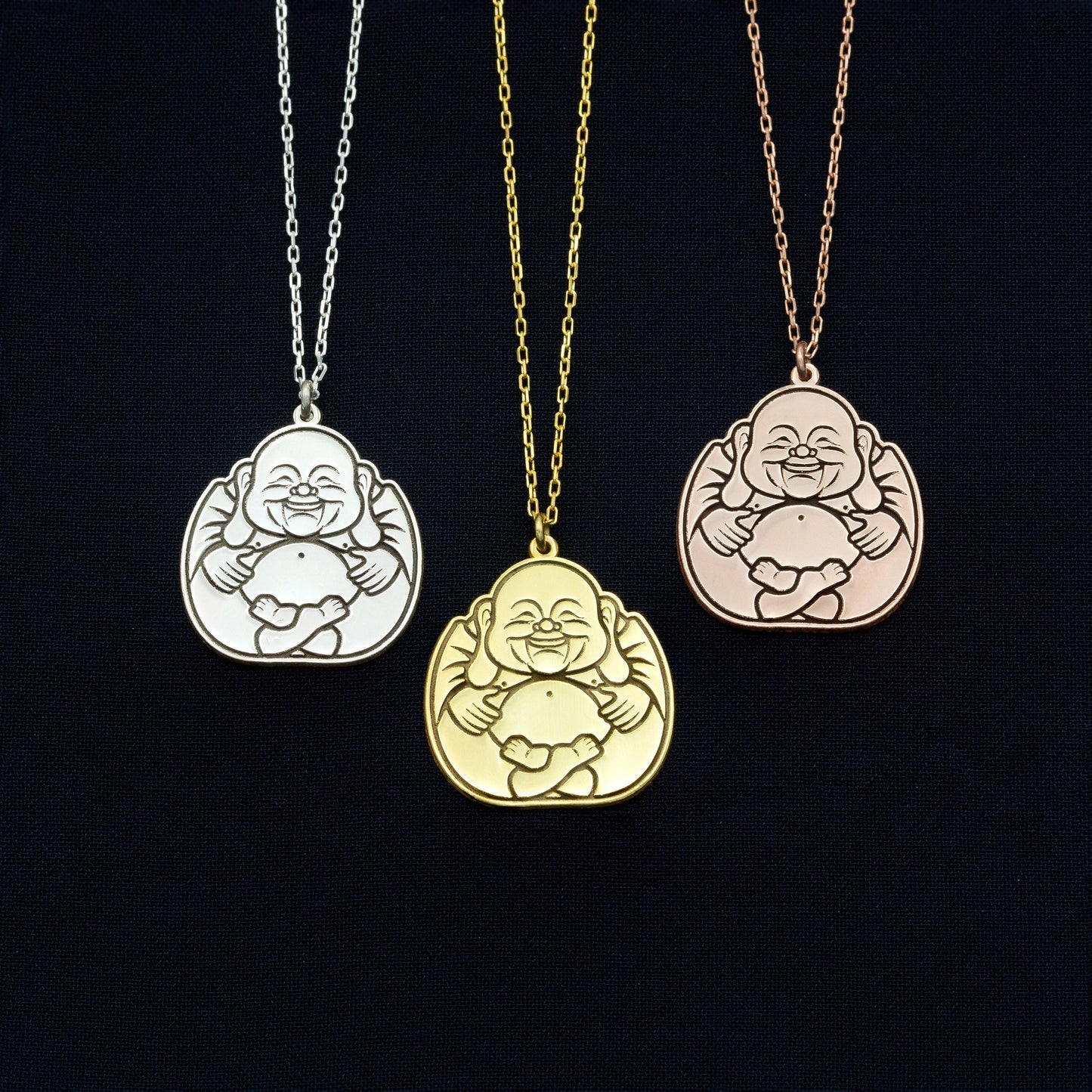 925 Sterling Silver Laughing Buddha Pendant