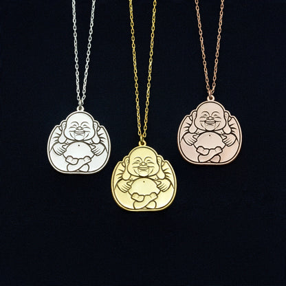 925 Sterling Silver Laughing Buddha Pendant