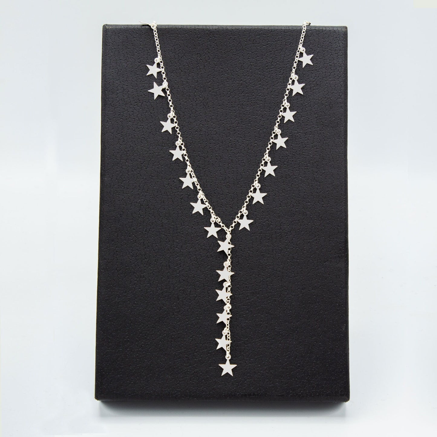 925 Sterling Silver Dangling Stars Necklace