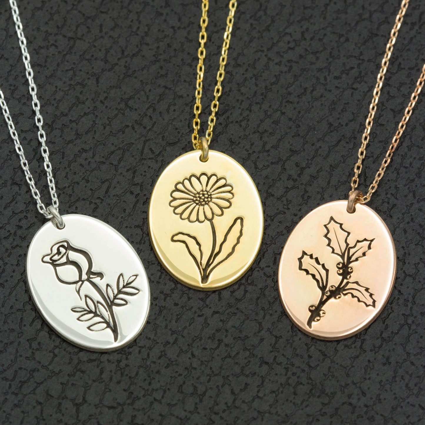 925 Sterling Silver Handmade Birth Flower Necklace