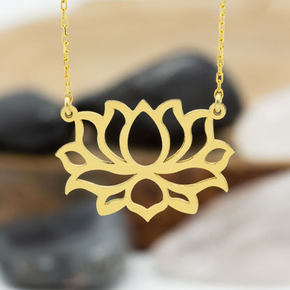 925 Sterling Silver Lotus Flower Necklace