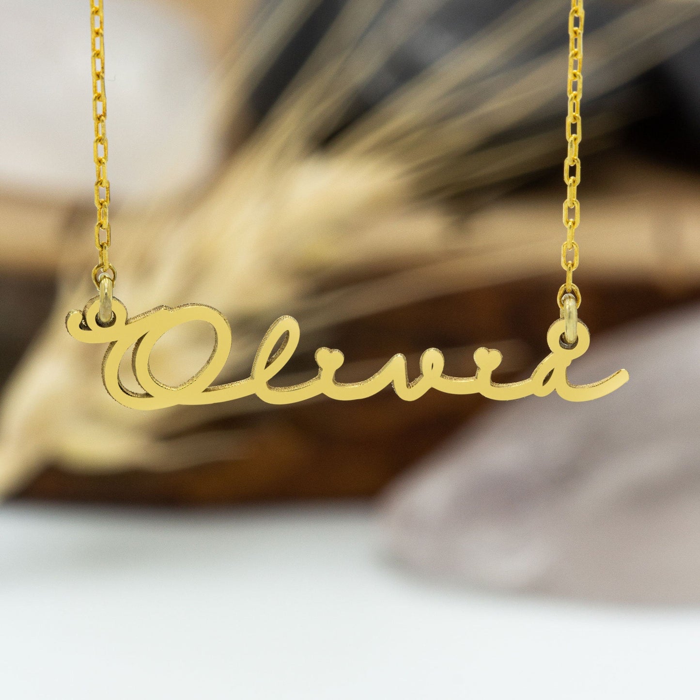 925 Sterling Silver Cursive Name Tiny Necklace
