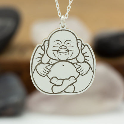 925 Sterling Silver Laughing Buddha Pendant