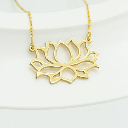 925 Sterling Silver Lotus Flower Necklace
