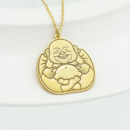 925 Sterling Silver Laughing Buddha Pendant