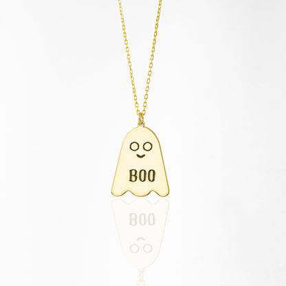 925 Sterling Silver Spooky Boo Necklace