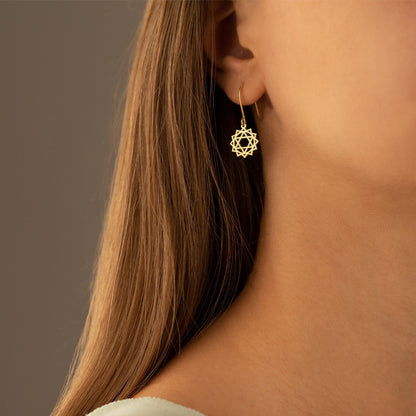 925 Sterling Silver Silver Heart Chakra Earring