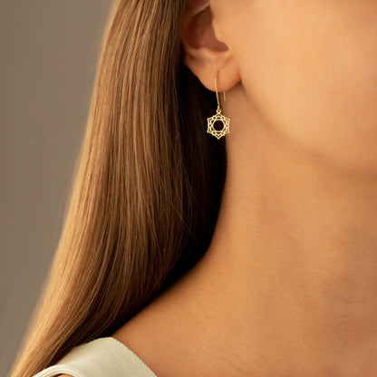 925 Sterling Silver Crown Chakra Earring
