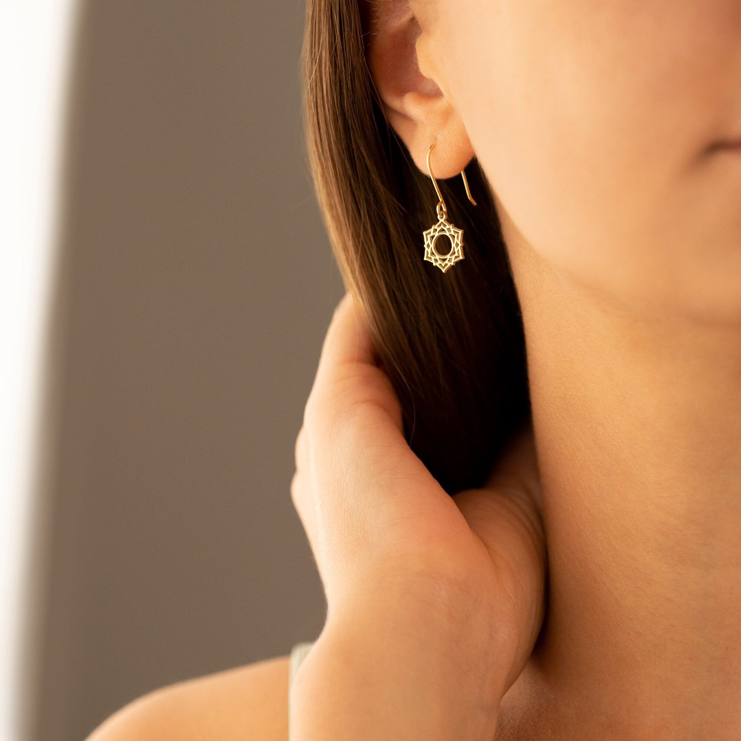 925 Sterling Silver Crown Chakra Earring