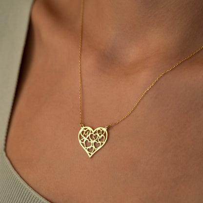 925 Sterling Silver Heart Necklace with Initials