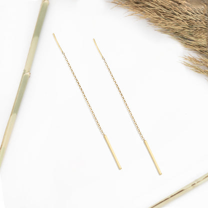 925 Sterling Silver Threader Chain Earrings
