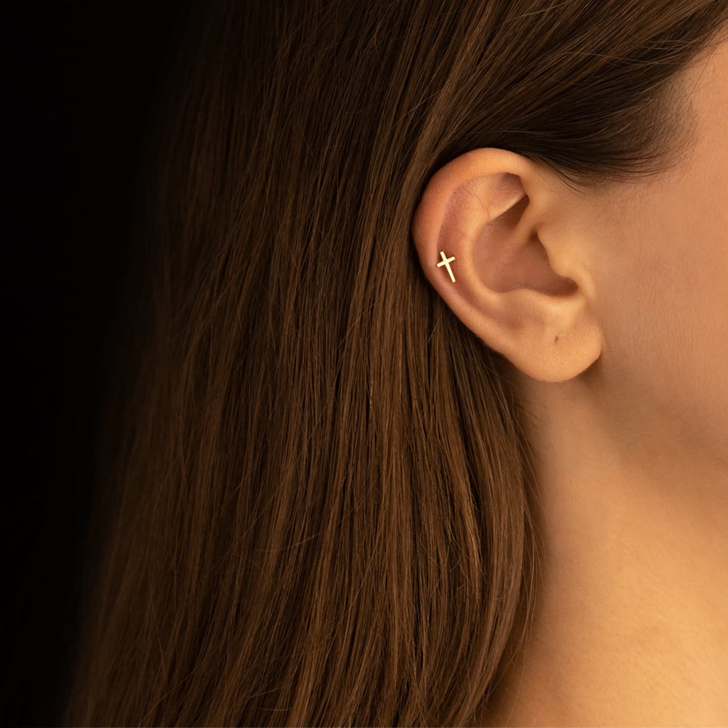 925 Sterling Silver Dainty Cross Stud Earring