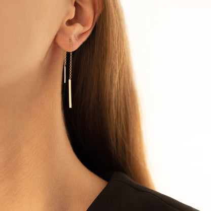 925 Sterling Silver Threader Chain Earrings