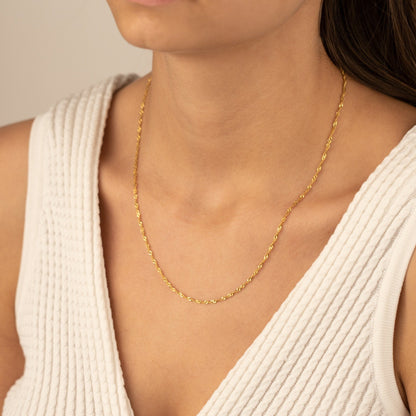 925 Sterling Silver Delicate Gold Twist Chain Necklace