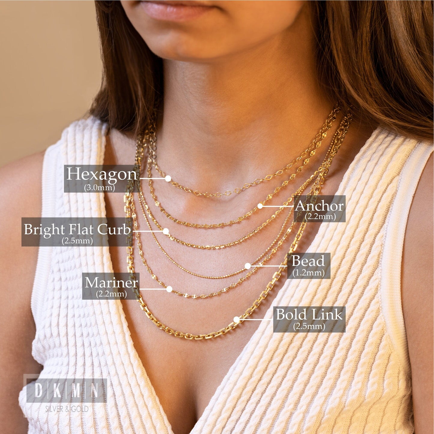 925 Sterling Silver Bright Flat Curby Chain Necklace