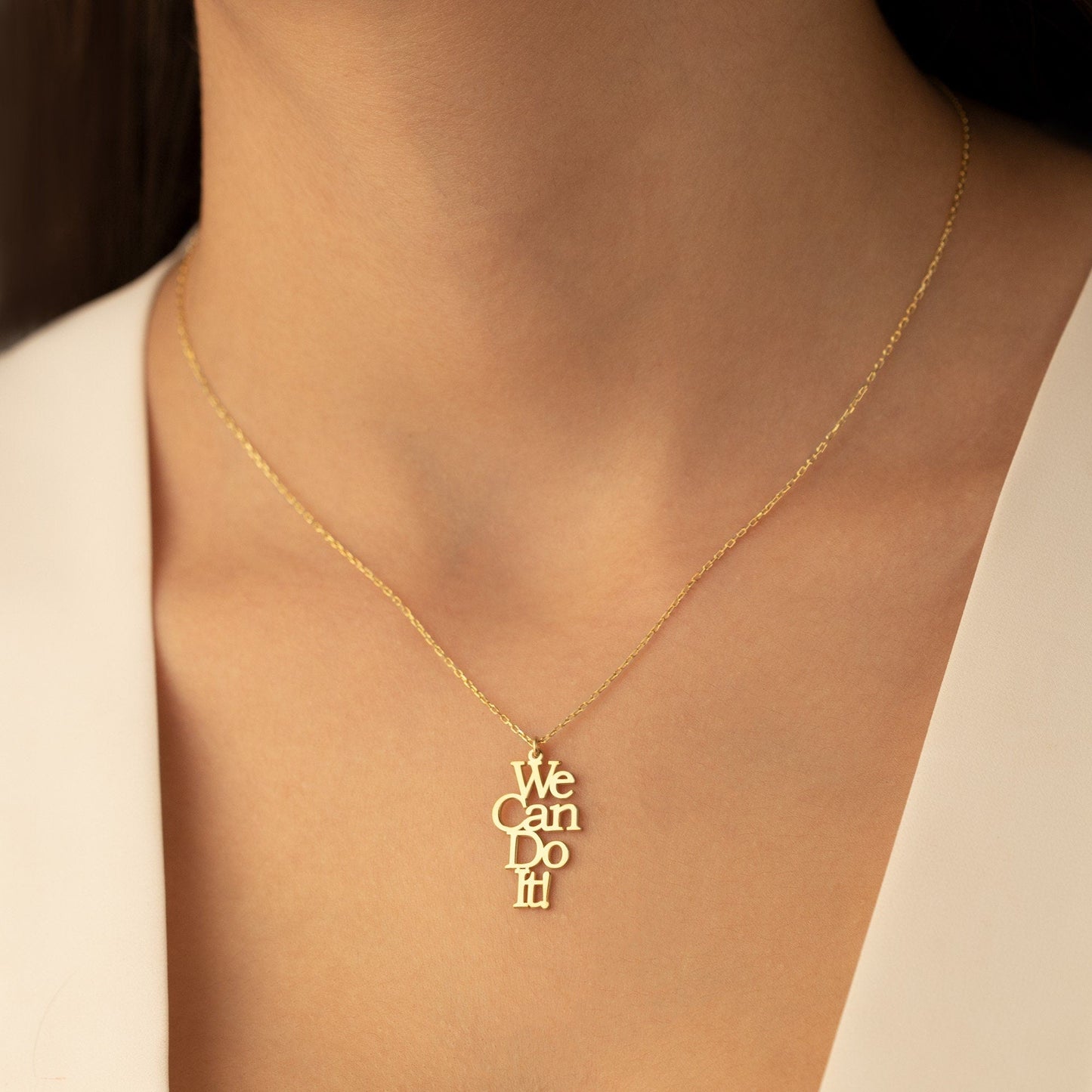 925 Sterling Silver We Can Do It! Necklace