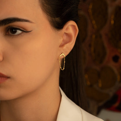 925 Sterling Silver Chain Ear Jacket Earring