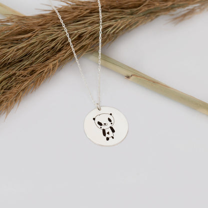 925 Sterling Silver Children's Drawing Necklace