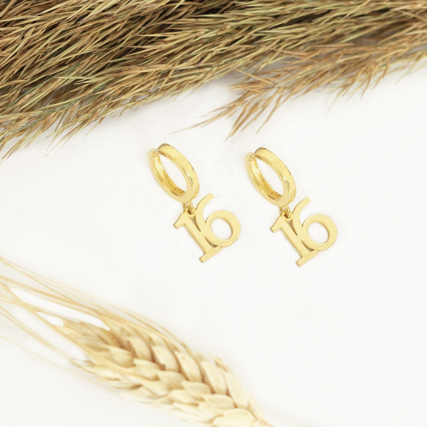 925 Sterling Silver Initial Hoop Earring