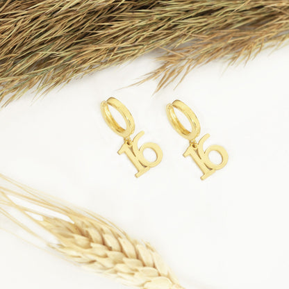 925 Sterling Silver Initial Hoop Earring