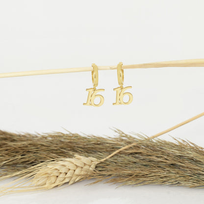 925 Sterling Silver Initial Hoop Earring