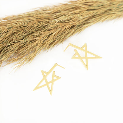 925 Sterling Silver Modern Star Earring