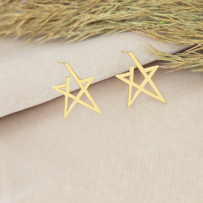 925 Sterling Silver Modern Star Earring